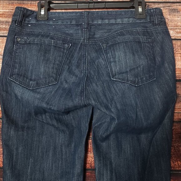 Ann Taylor LOFT Womens 10 Petite Dark Blue Denim Capri Jeans Stretch - Picture 4 of 7